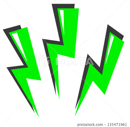 Illustration material of lightning and thunder that causes dangerous electrical discharge and electrocution 135471961