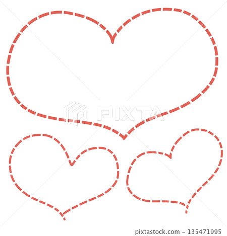 Red heart border, frame set 135471995