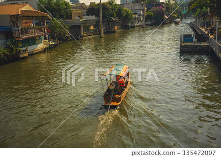asia travel with people travel by boat on river at Bangkok Thailand in summer season asia travel with people travel by boat on river at Bangkok Thailand in summer season 135472007