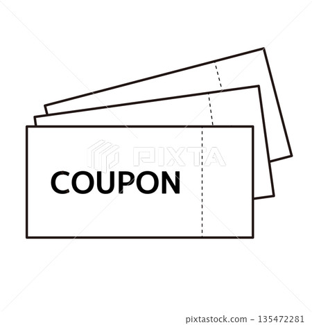 兩張優惠券的單色象形圖圖標 兩張優惠券的單色象形圖圖標 135472281