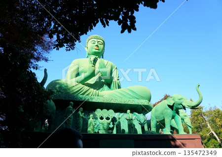 Togonji Temple: Green Buddha and Elephant 135472349