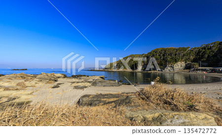 三浦半島油壺町的荒井濱海灘 三浦半島油壺町的荒井濱海灘 135472772