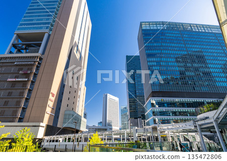 Osaka Prefecture: Cityscape of Umeda, the center of Osaka 135472806