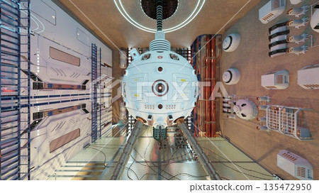 Scenery inside the spacecraft Scenery inside the spacecraft 135472950