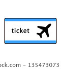 帶有飛機插圖的機票插圖 135473073