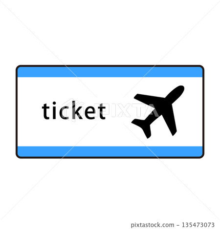 Airline ticket illustration with airplane illustration Airline ticket illustration with airplane illustration 135473073