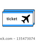 一套兩張有飛機圖案的機票 135473074