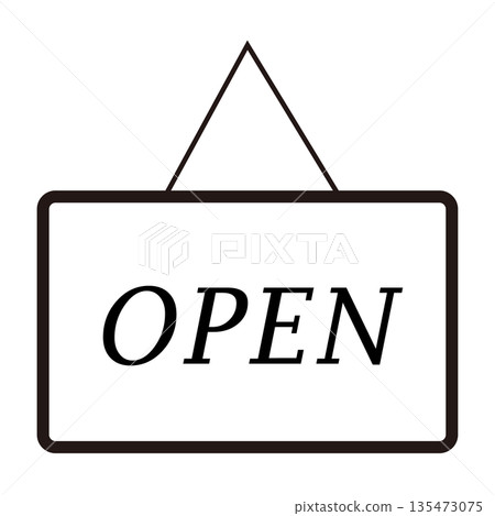 OPEN sign illustration: A sign indicating that the store is open OPEN sign illustration: A sign indicating that the store is open 135473075