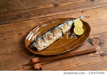 Grilled salted sword fish Grilled salted sword fish 135473448