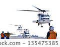 A patrol helicopter SH-60K takes off from the Japan Maritime Self-Defense Force's destroyer "Ise." 135475385