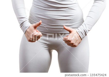 female body wearing thermoactive underwear 135475424
