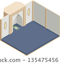 Isometric empty mosque interior 135475456