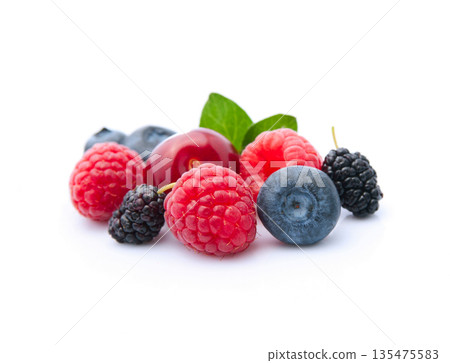 Sweet berry on white backgrounds Sweet berry on white backgrounds 135475583