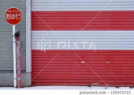 Red and white striped shutters Red and white striped shutters 135475722