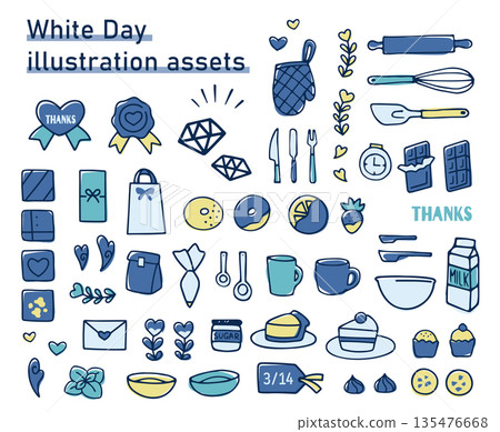 White day illustration material 135476668