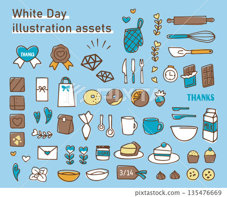 白色情人節插畫素材 135476669