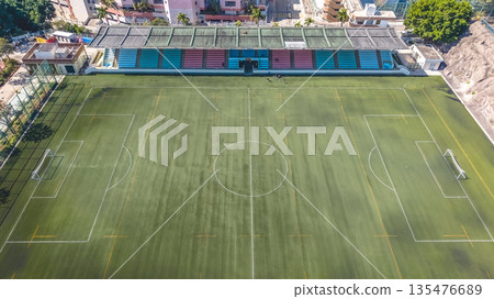 Jan 9 2026 Aerial View Of Shek Kip Mei Park Art Turf With Stadium Seating, 135476689