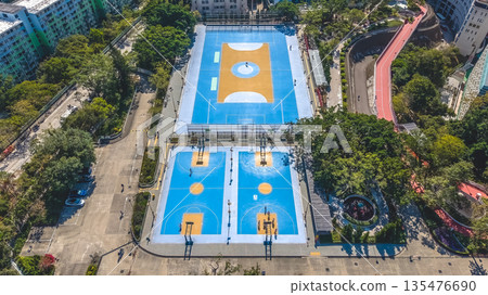 Jan 9 2026 Outdoor Basketball Courts at Shek Kip Mei Park Hong Kong 135476690