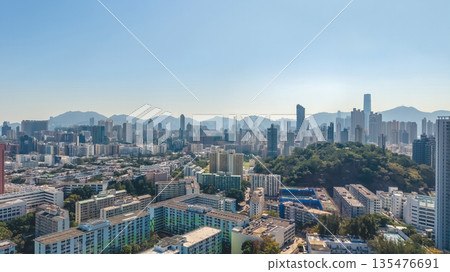 Jan 9 2026 Urban Residential Skyline of Kowloon Tong District in Hong Kong 135476691