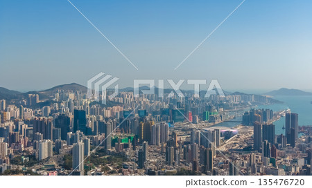 Jan 9 2022 Modern Urban Skyline in East Kowloon District of Hong Kong 135476720