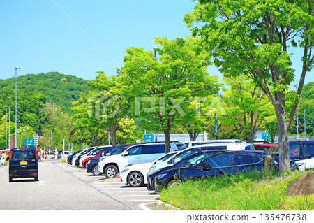 A view of the bustling Kuragaike Parking Area in Toyota City, Aichi Prefecture 135476738