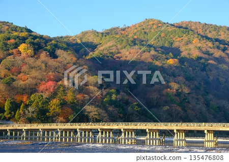 Togetsukyo Bridge on a clear autumn day Togetsukyo Bridge on a clear autumn day 135476808