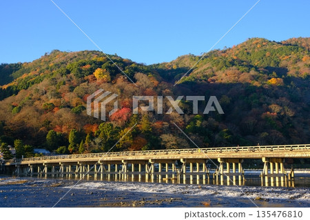 Togetsukyo Bridge on a clear autumn day Togetsukyo Bridge on a clear autumn day 135476810