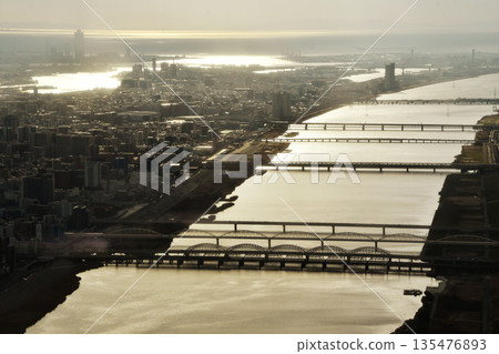 Yodo River from above Osaka_01 Yodo River from above Osaka_01 135476893