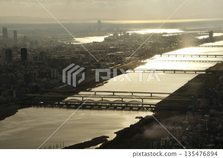 Yodo River from above Osaka_02 Yodo River from above Osaka_02 135476894