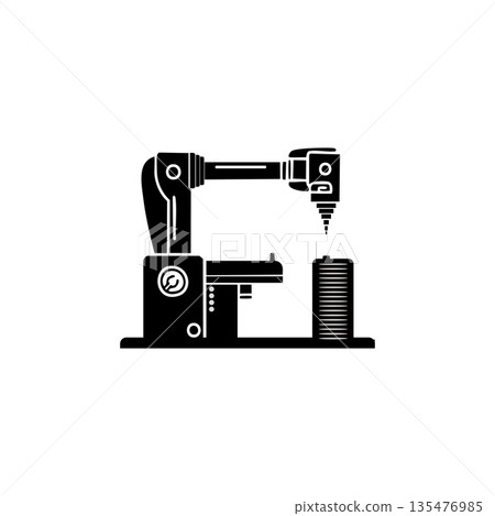 Industrial Sewing Machine Icon Industrial Sewing Machine Icon 135476985