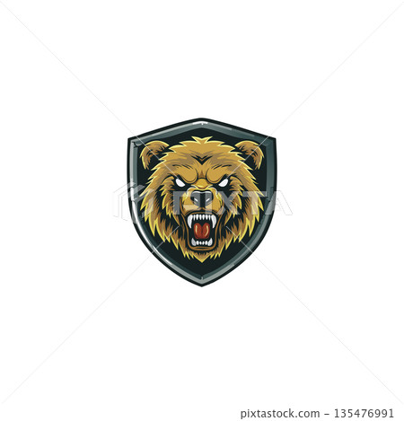 Minimal Bear Mascot Logo Minimal Bear Mascot Logo 135476991