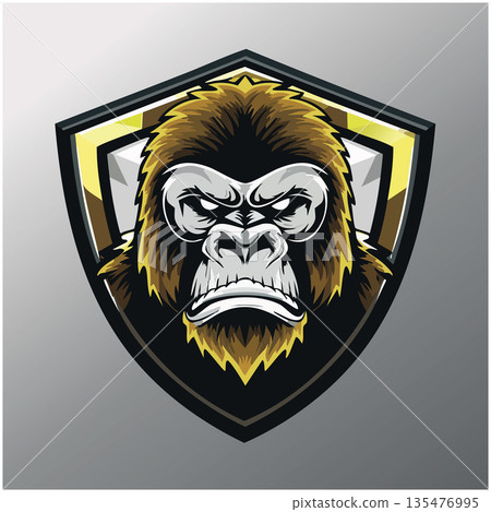 Gorilla Mascot Emblem Logo Gorilla Mascot Emblem Logo 135476995