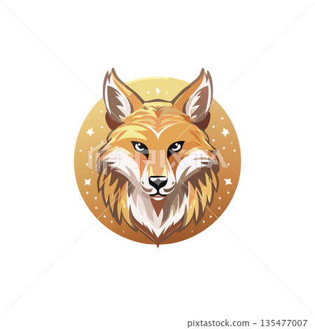 Fox Head Mascot Logo Illustration 135477007