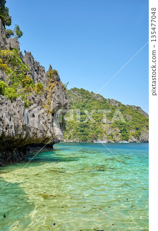 Rocky cliffs of tropical islands in the Philippines. Rocky cliffs of tropical islands in the Philippines. 135477048