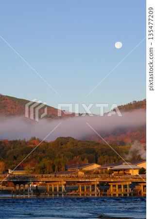Full moon and Togetsukyo Bridge 135477209