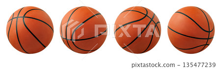 Set of basketball balls isolated on white 135477239