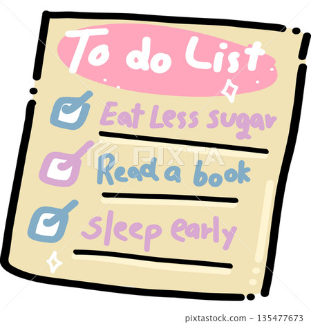 Cute To Do List Illustration 135477673
