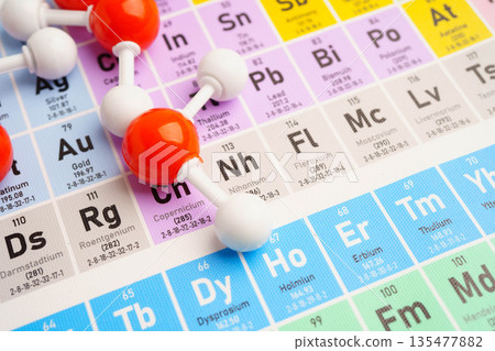 Molecules chemical on a periodic table background. Molecules chemical on a periodic table background. 135477882