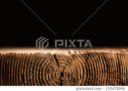 Old wooden board with a voluminous texture 135478006
