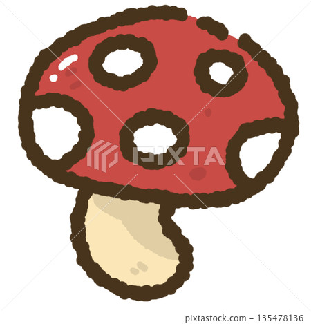 Cute Red Mushroom Illustration Cute Red Mushroom Illustration 135478136