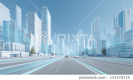 一座潔淨的網路城市象徵下一代通訊社會 135478519