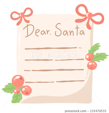 Cute Letter to Santa Illustration 135478535