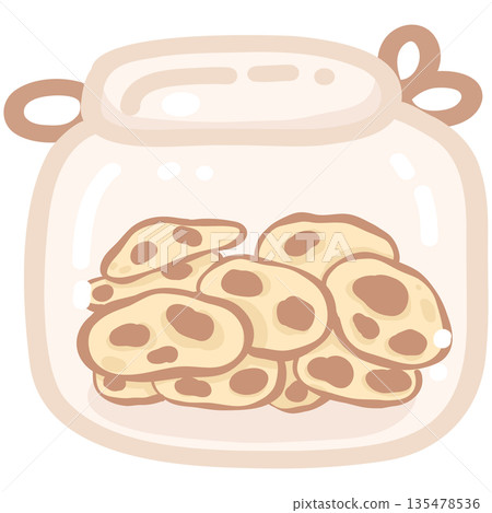 Cute Cookie Jar Illustration Cute Cookie Jar Illustration 135478536