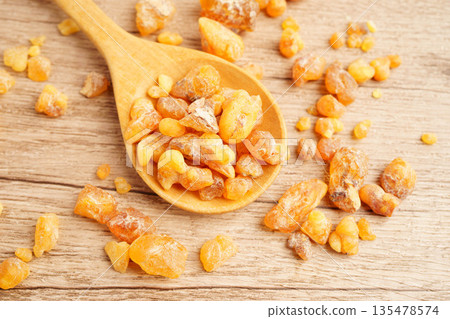 Frankincense or olibanum aromatic resin used in incense and perfumes. 135478574