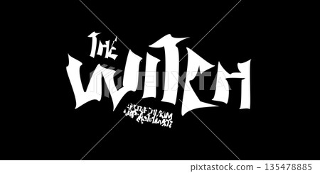 Witch Horror Scary Font Logo Uneven Alphabet Vector Silly Letter Set Modern Typography, Rough Typographic Design for Punk Cinema Poster Headline, Thrill Calligraphy, Destroy Fonts. Vector Typeface 135478885