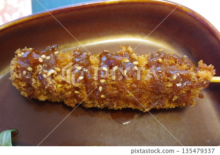 Kushikatsu with miso sauce Kushikatsu with miso sauce 135479337