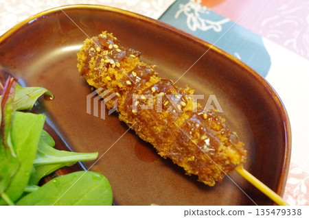 Kushikatsu with miso sauce Kushikatsu with miso sauce 135479338