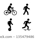 Individual sport and transport icon set, flat vector illustration. 135479486