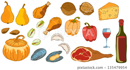 vector illustration of food and yummy symbol vector illustration of food and yummy symbol 135479954