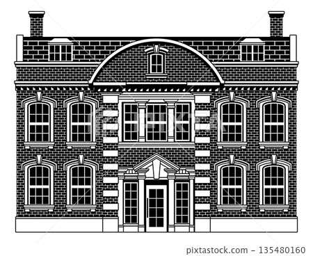 House Old Building Silhouette Illustration House Old Building Silhouette Illustration 135480160